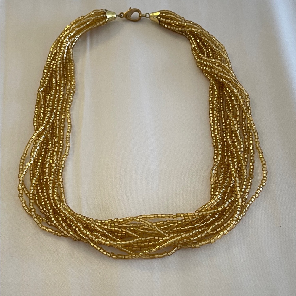 Elegant Gold Beaded Necklace